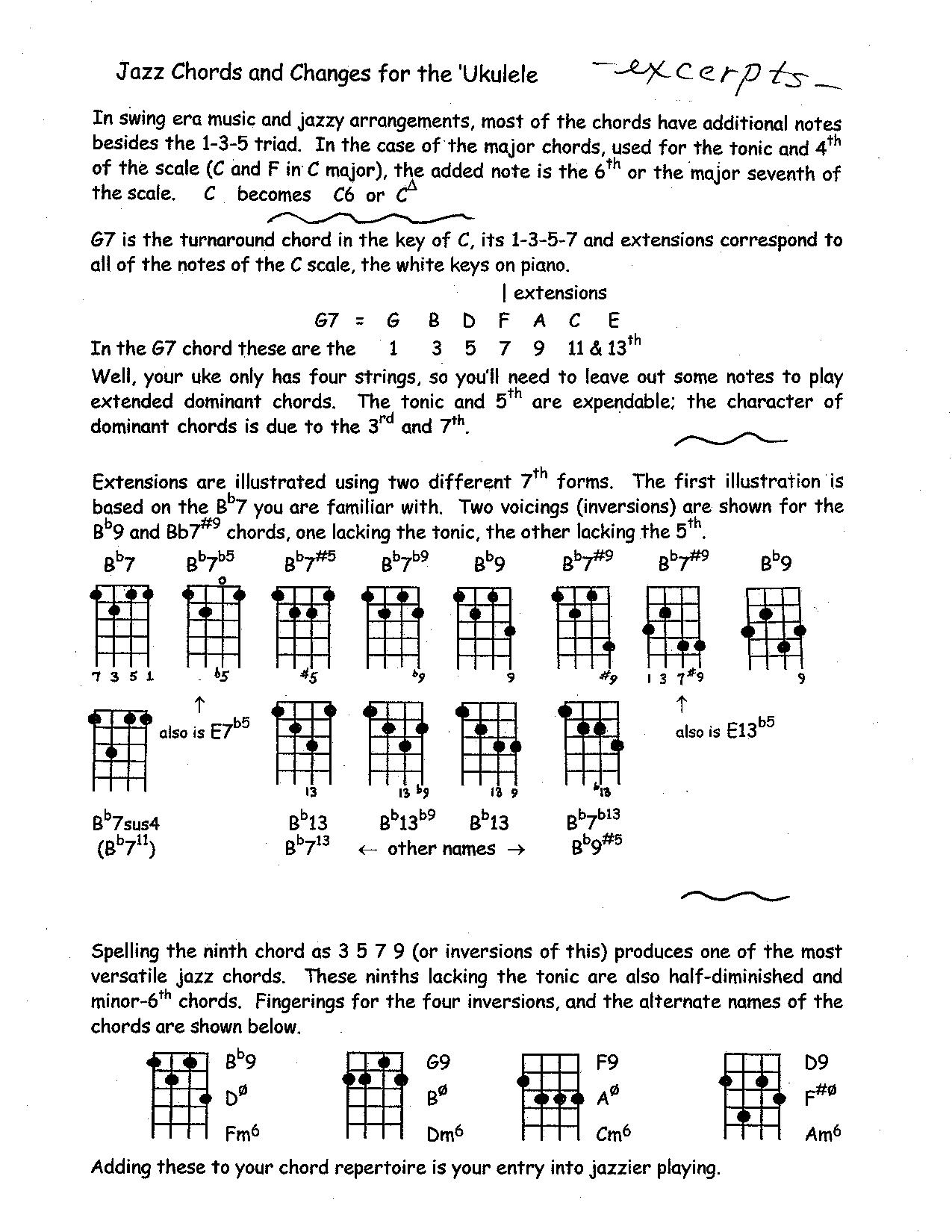 Jazz Chords and changes - page 1
